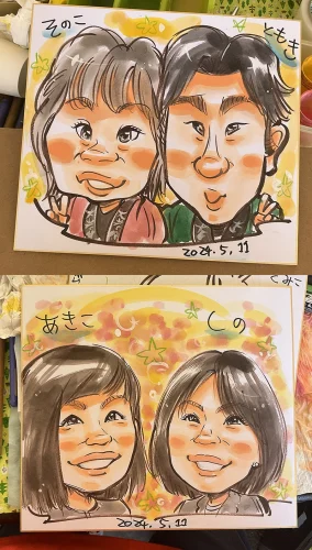 大磯町で描いた似顔絵