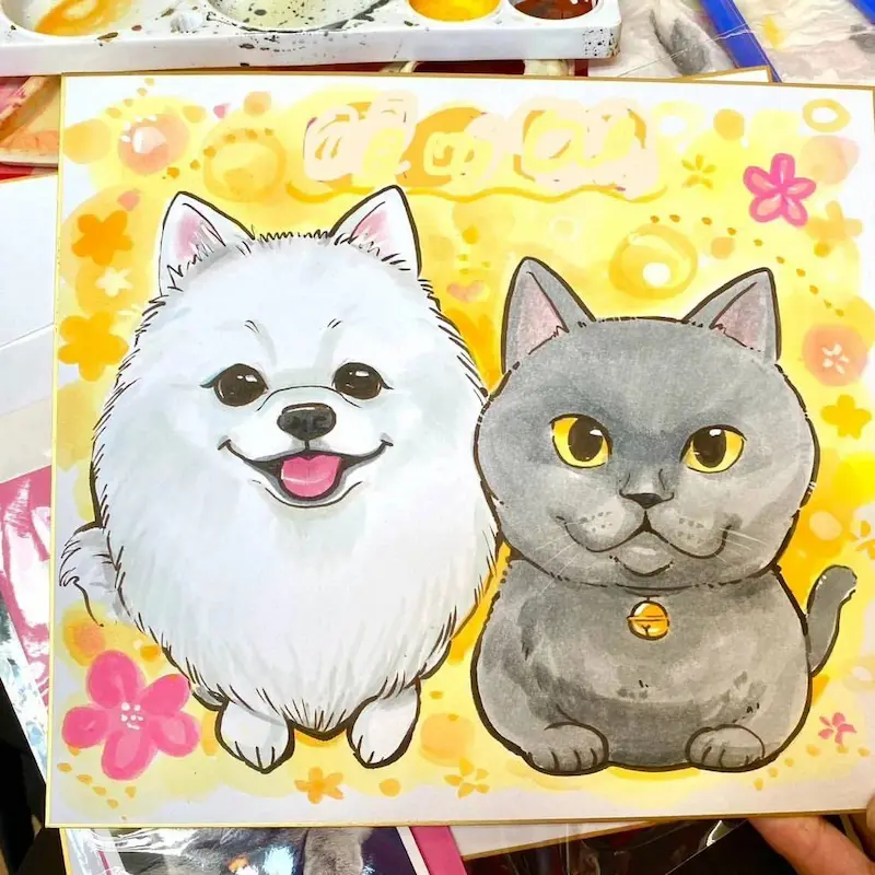 犬猫ちゃんの似顔絵