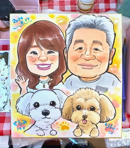 平塚のアトリエ咲楽絵の犬の似顔絵