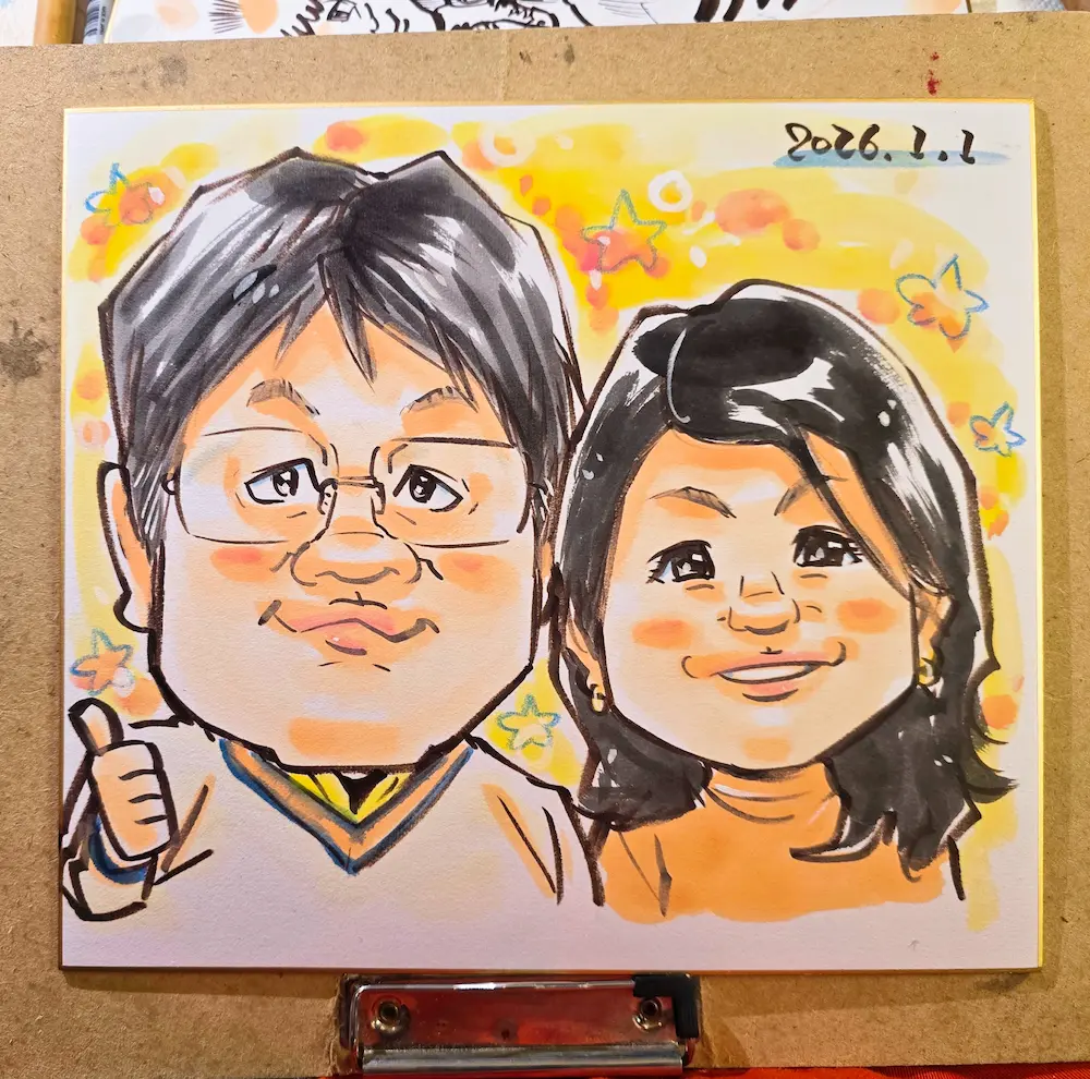 大磯プリンスホテルで描いた似顔絵