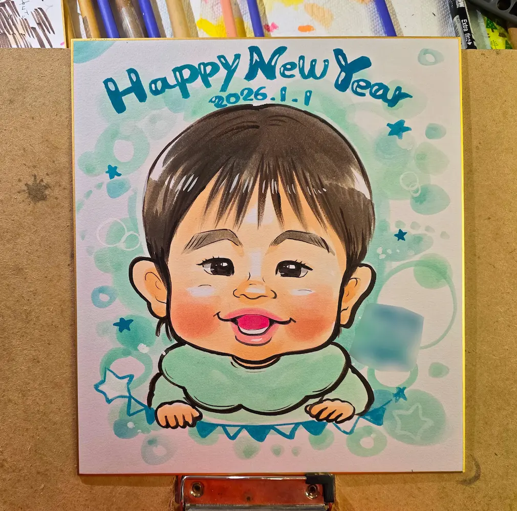 大磯プリンスホテルで描いた似顔絵