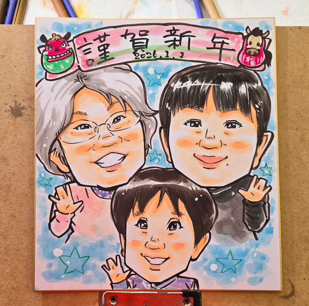 大磯プリンスホテルで描いた似顔絵