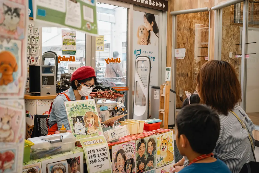 ユニディ湘南平塚店で似顔絵イベント